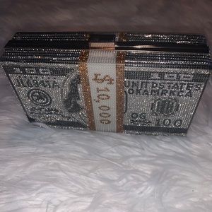 Black money clutch purse